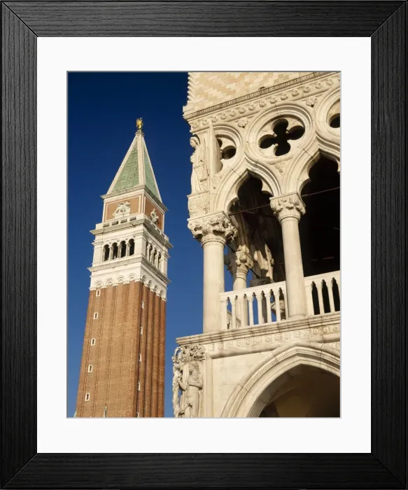 Framed Print : The Campanile and the Doges Palace in St Marks Square Framed Print : The Campanile and the Doges Palace in St Marks Square