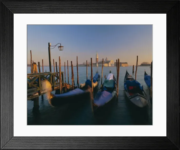 Framed Print : Gondolas and San Giorgio Maggiore from St Framed Print : Gondolas and San Giorgio Maggiore from St