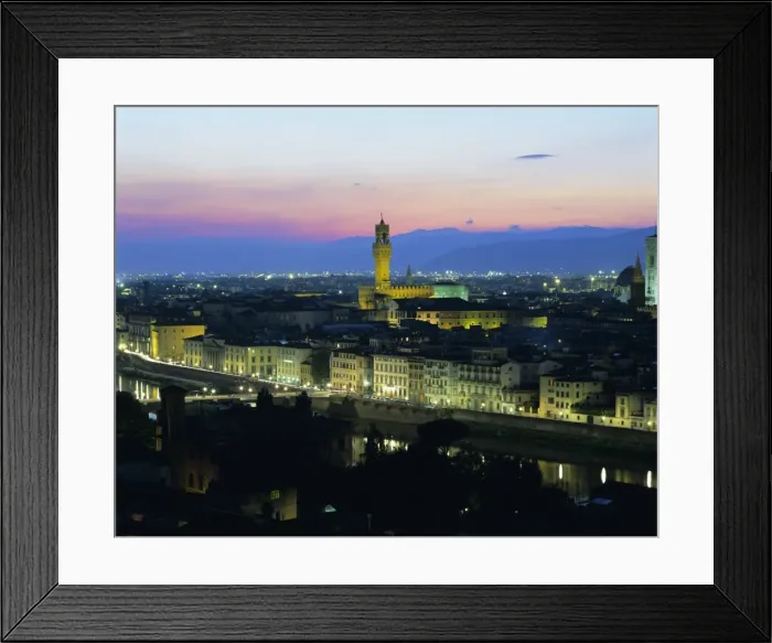 Framed Print : View over city at night from Piazzale Michelangelo Framed Print : View over city at night from Piazzale Michelangelo
