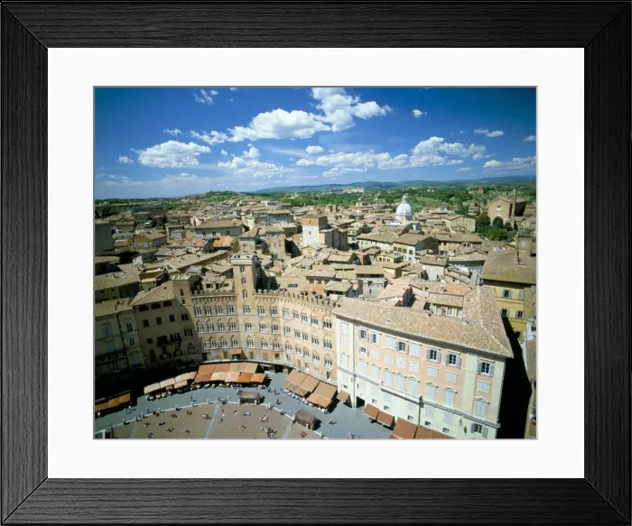 Framed Print : View over rooftops from the Torre Mangia in Piazza del Campo Framed Print : View over rooftops from the Torre Mangia in Piazza del Campo