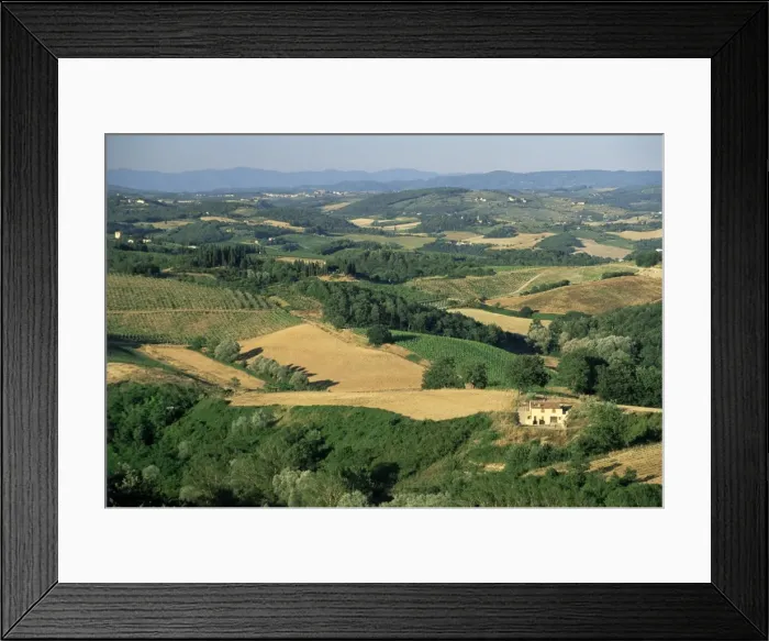 Framed Print : View across agricultural landscape