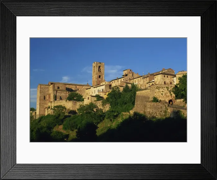 Framed Print : Evening in the old town viewed from below Framed Print : Evening in the old town viewed from below