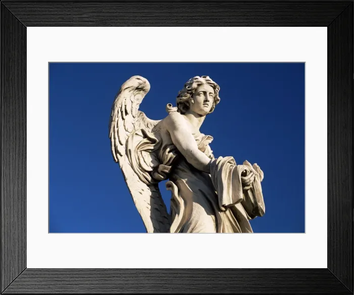 Framed Print : One of Gian Lorenzo Berninis 17th century stone angels Framed Print : One of Gian Lorenzo Berninis 17th century stone angels