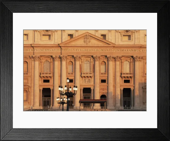 Framed Print : The facade of Saint Peters Basilica at sunrise Framed Print : The facade of Saint Peters Basilica at sunrise