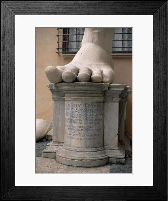 Framed Print : Giant foot from the Emperor Constantine statue in Framed Print : Giant foot from the Emperor Constantine statue in