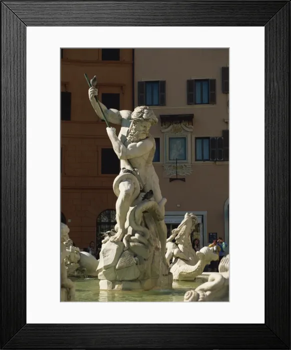 Framed Print : Detail of the 19th century Fontana del Nettuno Framed Print : Detail of the 19th century Fontana del Nettuno