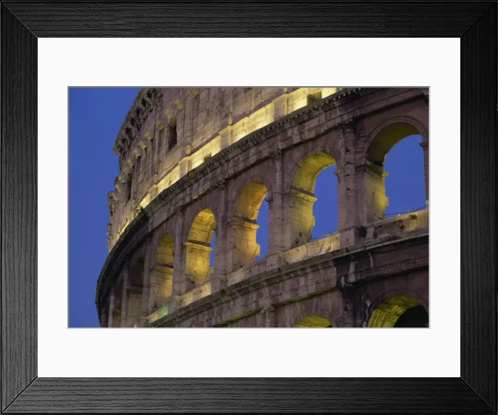 Framed Print : Detail of the Colosseum illuminated after dark Framed Print : Detail of the Colosseum illuminated after dark