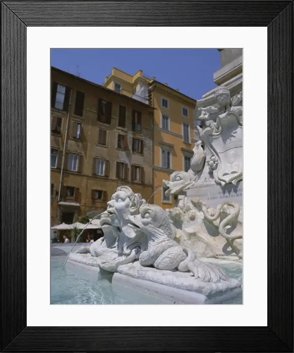 Framed Print : Fountain in Piazza della Rotonda outside Pantheon Framed Print : Fountain in Piazza della Rotonda outside Pantheon