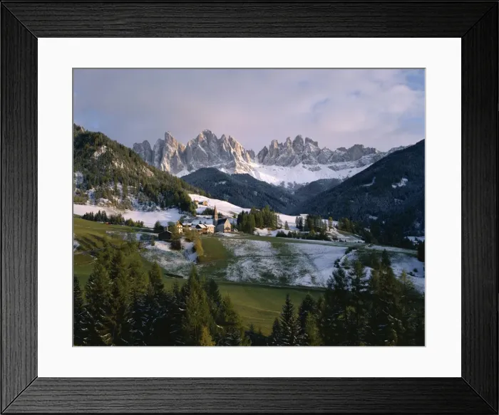 Framed Print : St. Magdalena and Geisslerspitzen Framed Print : St. Magdalena and Geisslerspitzen