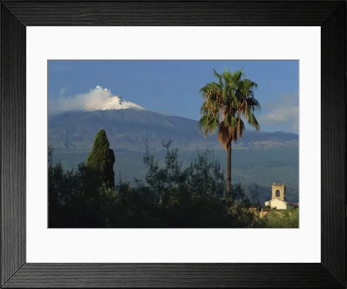 Framed Print : The snow capped Mount Etna Framed Print : The snow capped Mount Etna