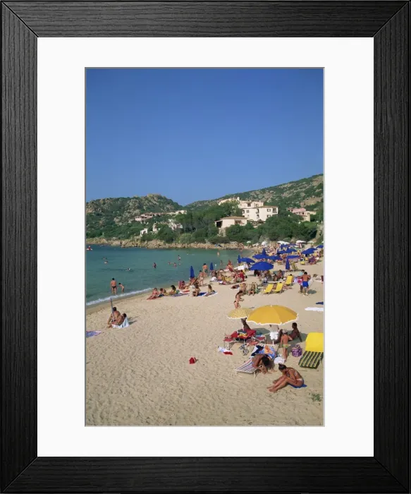 Framed Print : Tourists on a beach in the Golf di Marinella Framed Print : Tourists on a beach in the Golf di Marinella