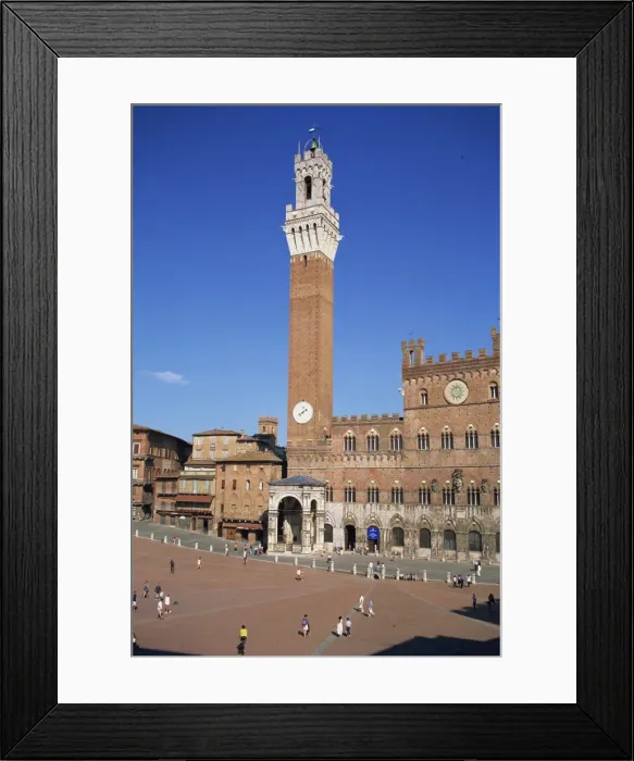 Framed Print : The Mangia Tower above the Piazza del Campo in Siena Framed Print : The Mangia Tower above the Piazza del Campo in Siena