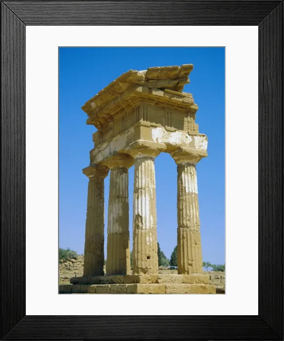 Framed Print : Greek temple of Castor and Pollux dating from 5th century BC