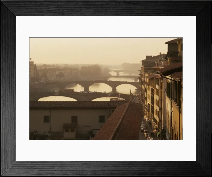 Framed Print : Bridges over the River Arno Framed Print : Bridges over the River Arno