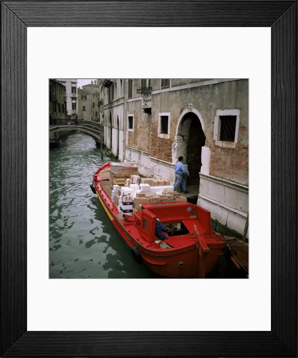 Framed Print : Delivering goods by boat Framed Print : Delivering goods by boat