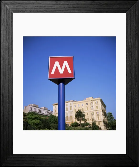 Framed Print : Metro sign Framed Print : Metro sign