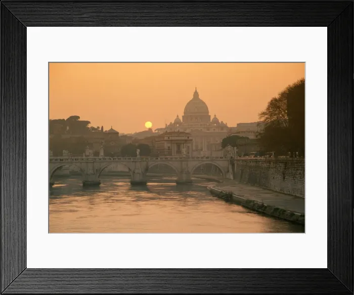 Framed Print : Evening, Vatican skyline and the River Tiber Framed Print : Evening, Vatican skyline and the River Tiber