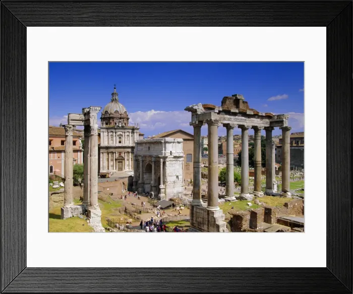 Framed Print : Temple of Saturn and Santi Lucia e Martina Framed Print : Temple of Saturn and Santi Lucia e Martina