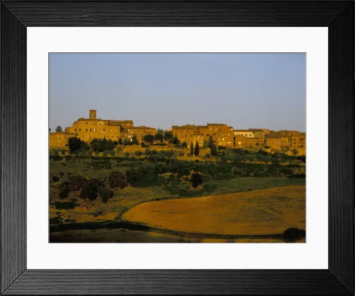 Framed Print : Walled hill village at dusk Framed Print : Walled hill village at dusk