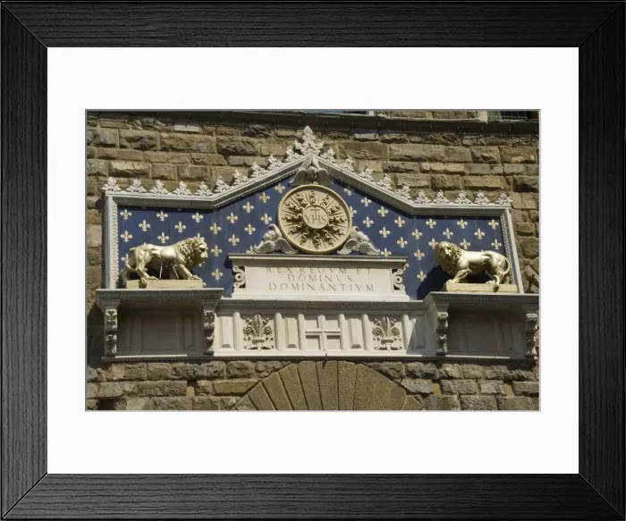 Framed Print : Detail above main entereance to the Palazzo Vecchio Framed Print : Detail above main entereance to the Palazzo Vecchio