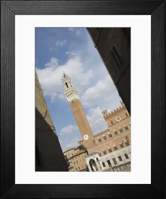 Framed Print : View of the Palazzo Pubblico (Town Hall) with its amazing bell tower