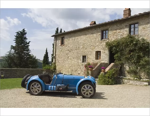 Bugatti car at the Castello di Spaltenna now a hotel