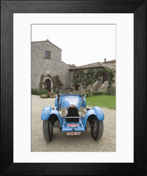 Framed Print : Bugatti car at the Castello di Spaltenna now a hotel Framed Print : Bugatti car at the Castello di Spaltenna now a hotel