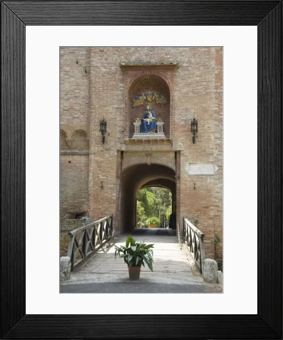 Framed Print : Entrance gatehouse at the Benedictine Monastery famous Framed Print : Entrance gatehouse at the Benedictine Monastery famous