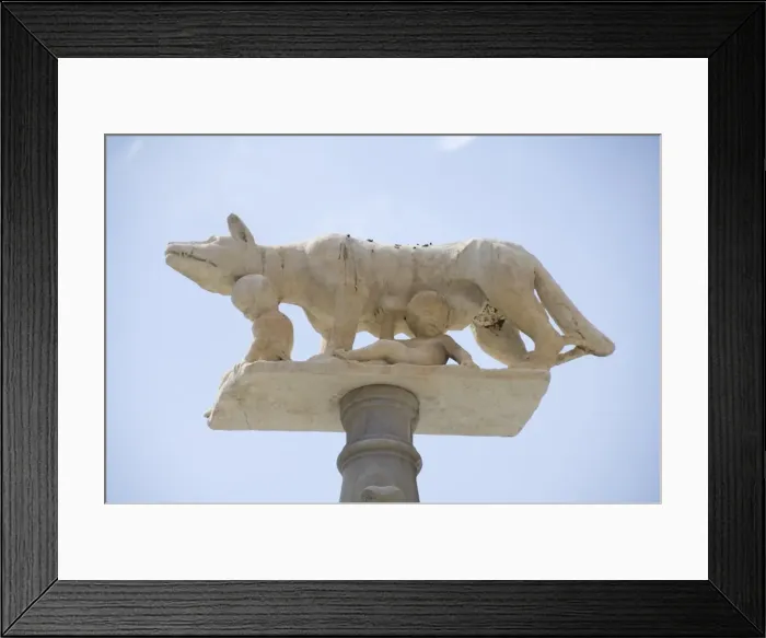 Framed Print : Statue depicting Romulus and Remus and the she-wolf Framed Print : Statue depicting Romulus and Remus and the she-wolf