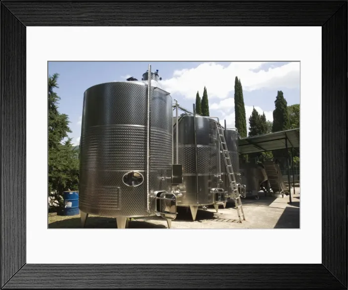 Framed Print : Stainless steel fermentation vats at the Villa Vignamaggio Framed Print : Stainless steel fermentation vats at the Villa Vignamaggio