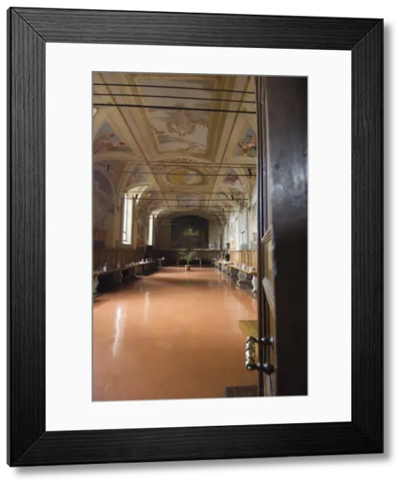 Framed Print : Refectory at the Benedictine Monastery famous for frescoes Framed Print : Refectory at the Benedictine Monastery famous for frescoes