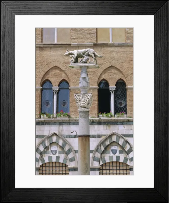 Framed Print : Statue of Romulus and Remus in the Piazza del Duomo Framed Print : Statue of Romulus and Remus in the Piazza del Duomo
