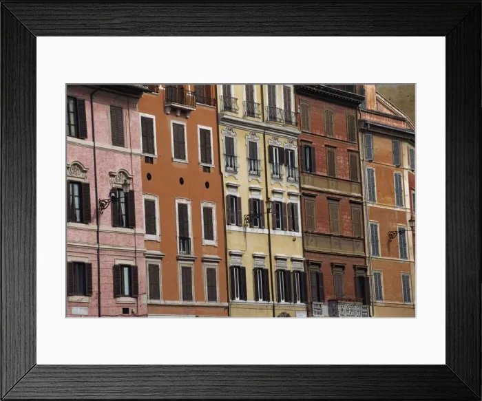 Framed Print : Building facades on the Piazza di Spagna Framed Print : Building facades on the Piazza di Spagna