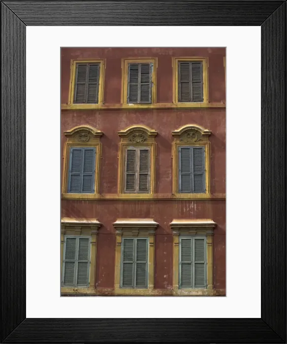 Framed Print : Building facade with shutters on windows on the Piazza di Spagna Framed Print : Building facade with shutters on windows on the Piazza di Spagna