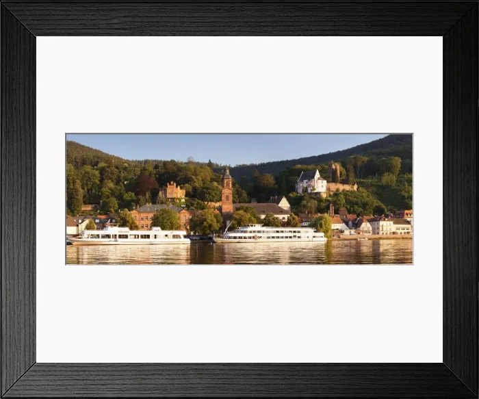 Framed Print : Mildenburg Castle and Parish Church of St. Jakobus, excursion boats on Main River Framed Print : Mildenburg Castle and Parish Church of St. Jakobus, excursion boats on Main River