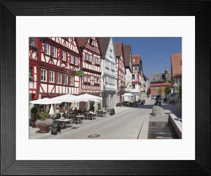 Framed Print : Half-timbered houses, Town Hall, Ochsenfurt, Mainfranken, Lower Franconia, Bavaria Framed Print : Half-timbered houses, Town Hall, Ochsenfurt, Mainfranken, Lower Franconia, Bavaria