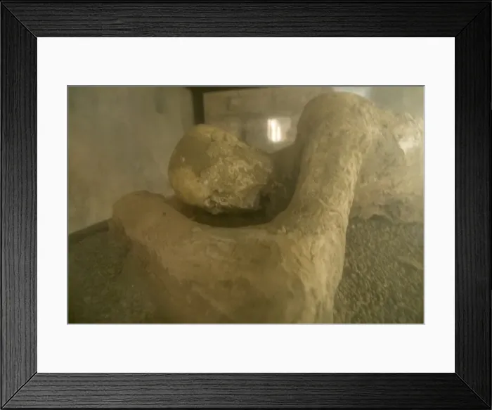 Framed Print : Plaster cast of one of the inhabitants buried in ash Framed Print : Plaster cast of one of the inhabitants buried in ash