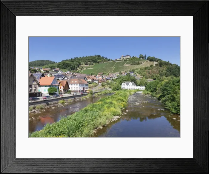 Framed Print : Eberstein Castle reflecting in Murg River, Obertsrot near Gernsbach, Murgtal Valley Framed Print : Eberstein Castle reflecting in Murg River, Obertsrot near Gernsbach, Murgtal Valley