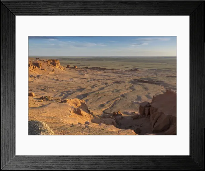 Framed Print : Sunrise, Flaming Cliffs, area of dinosaur bone and egg fossils, Gurvan Saikhan National Park Framed Print : Sunrise, Flaming Cliffs, area of dinosaur bone and egg fossils, Gurvan Saikhan National Park