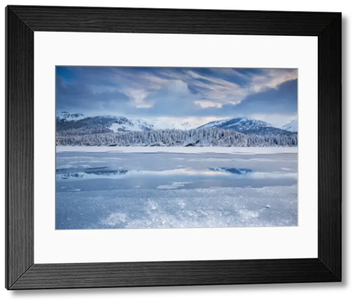 Framed Print : The shore of the frozen Lake Sils, Upper Engadine, Canton of Grisons (Graubunden) Framed Print : The shore of the frozen Lake Sils, Upper Engadine, Canton of Grisons (Graubunden)