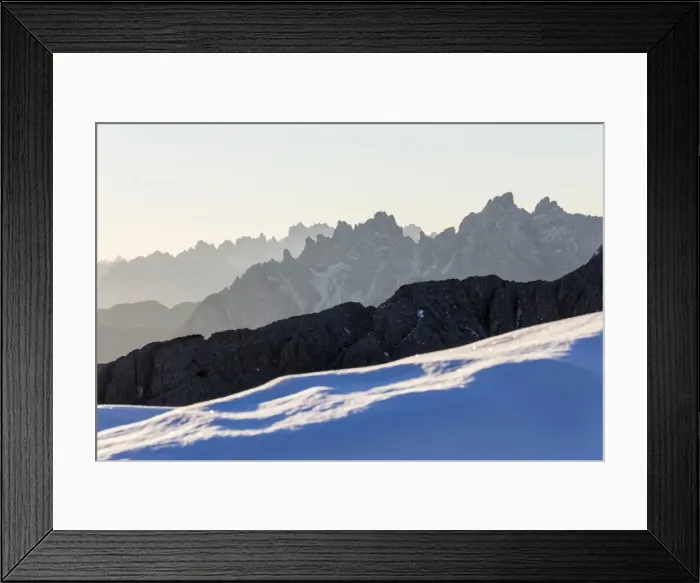 Framed Print : Dawn lights frames Cadini of Misurina. Dolomites. Auronzo of Cadore. Veneto. Italy Framed Print : Dawn lights frames Cadini of Misurina. Dolomites. Auronzo of Cadore. Veneto. Italy