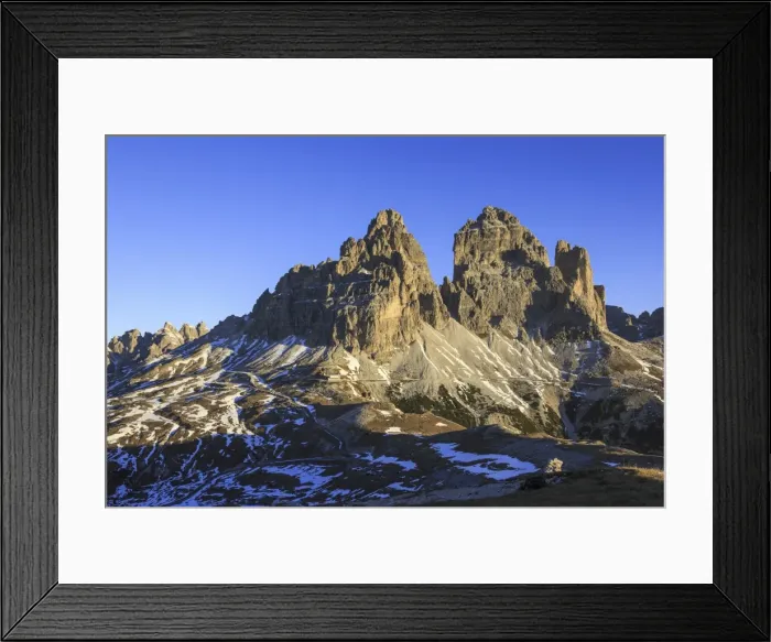 Framed Print : The lights of sunrise frames the Three Peaks of Lavaredo, Dolomites, Auronzo of Cadore Framed Print : The lights of sunrise frames the Three Peaks of Lavaredo, Dolomites, Auronzo of Cadore