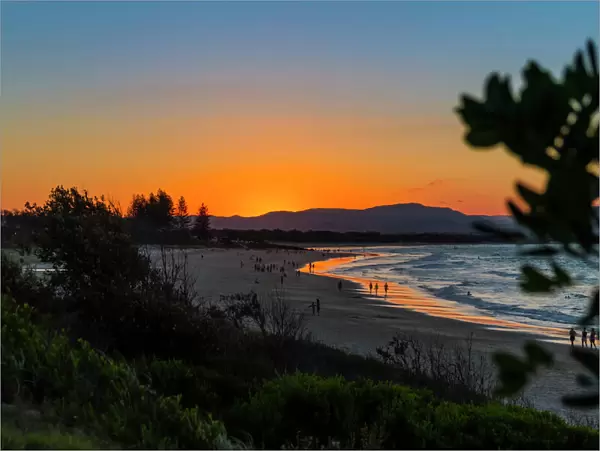 Byron Bay, Clarks Beach at sunset, New South Wales, Australia, Pacific