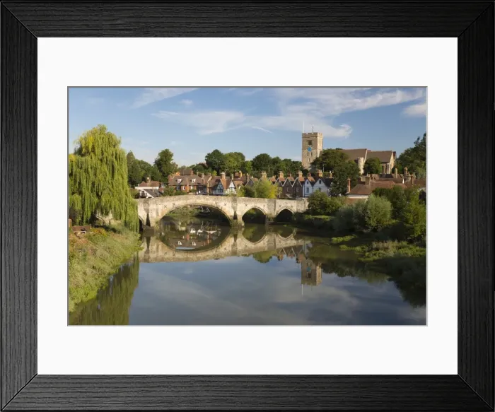 Framed Print : Aylesford Old Bridge and village on River Medway, Aylesford, Kent, England, United Kingdom Framed Print : Aylesford Old Bridge and village on River Medway, Aylesford, Kent, England, United Kingdom