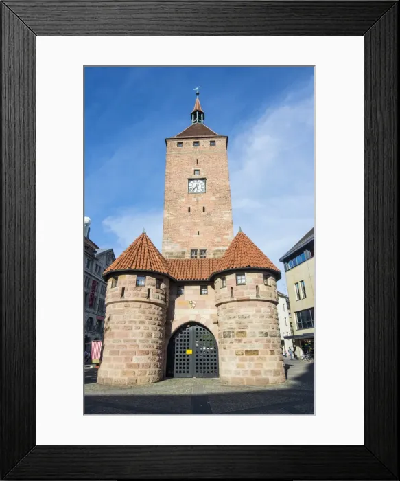 Framed Print : Weisser Turm (White Tower) in the pedestrian zone, Nuremberg, Bavaria, Germany, Europe Framed Print : Weisser Turm (White Tower) in the pedestrian zone, Nuremberg, Bavaria, Germany, Europe