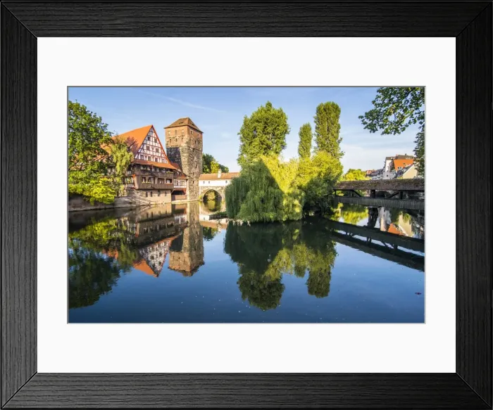 Framed Print : Old timbered houses and hanging tower, Nuremberg, Middle Franconia, Bavaria, Germany Framed Print : Old timbered houses and hanging tower, Nuremberg, Middle Franconia, Bavaria, Germany
