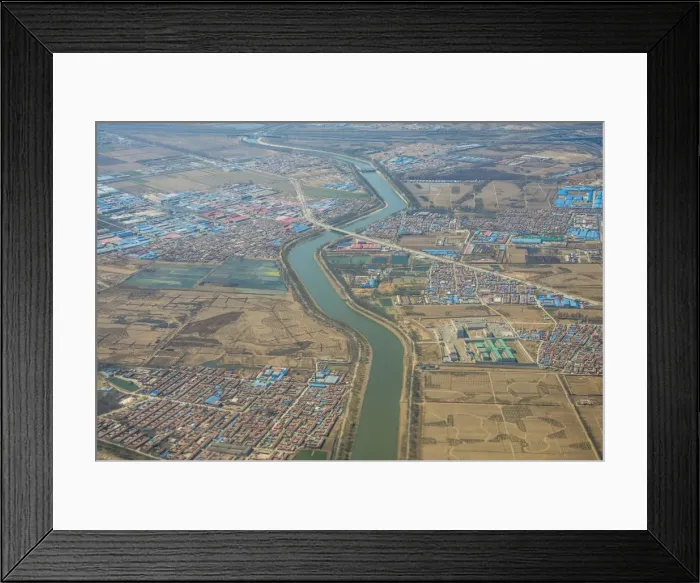 Framed Print : Aerial of the landscapes and towns around Bejing, China, Asia