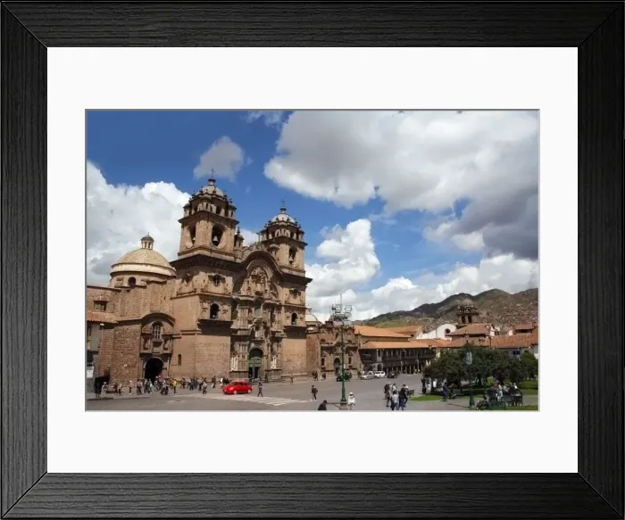 Framed Print : La Compania de Jesus in Plaza de Armas, Cuzco, UNESCO World Heritage Site, Peru
