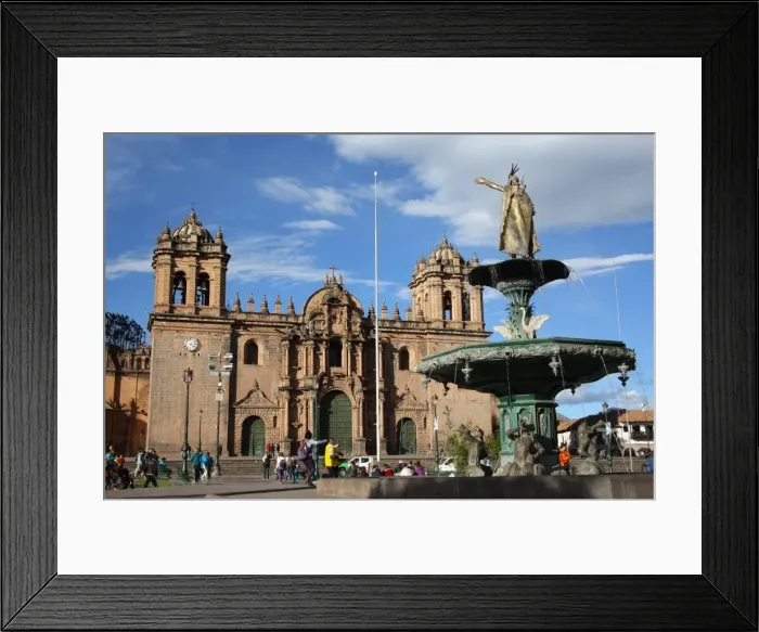 Framed Print : Cathedral and fountain in Plaza de Armas, Cuzco, UNESCO World Heritage Site, Peru Framed Print : Cathedral and fountain in Plaza de Armas, Cuzco, UNESCO World Heritage Site, Peru