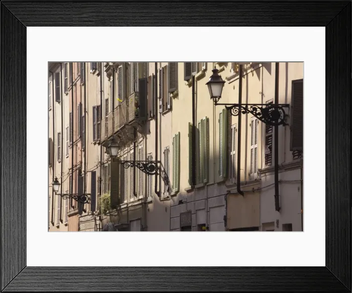 Framed Print : Building facades in the city of Parma, Emilia-Romagna, Italy, Europe Framed Print : Building facades in the city of Parma, Emilia-Romagna, Italy, Europe
